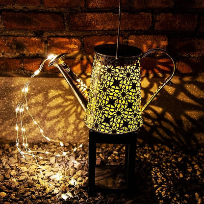 VOOKRY Solar Watering Can Lights, Large Retro Metal Hanging Solar Lights Outdoor Waterproof, Gardening Gifts for Mom Grandma Women Birthday, Garden Decor Yard Light Outside for Porch Landscape Patio