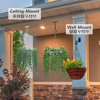 NACETURE Ceiling Hooks Heavy Duty 6 Pack - Plant Hooks for Ceiling Hanging Hook for Hanging Basket Hook, Light, Bird Feeders, Wind Chimes Décor Indoor & Outdoor (5" Black 6 Pack)
