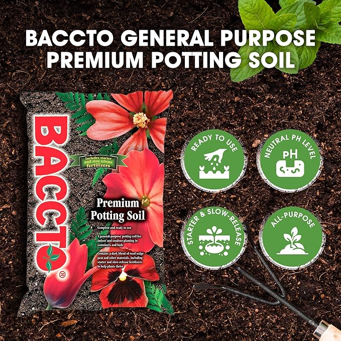 General All Purpose Potting Soil with Perlite for Indoor Outdoor Pots, Planters, Raised Bed, and Container Gardening, 50 Pounds (3 Pack)