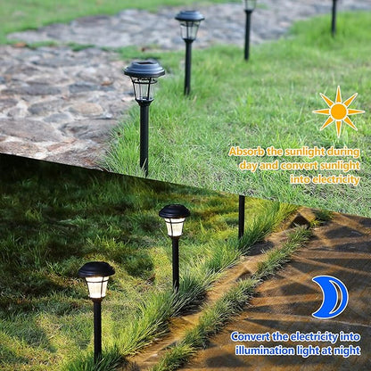 MAGGIFT 12 Pack Solar Pathway Lights Outdoor Solar Garden Lights for Patio, Yard, Driveway