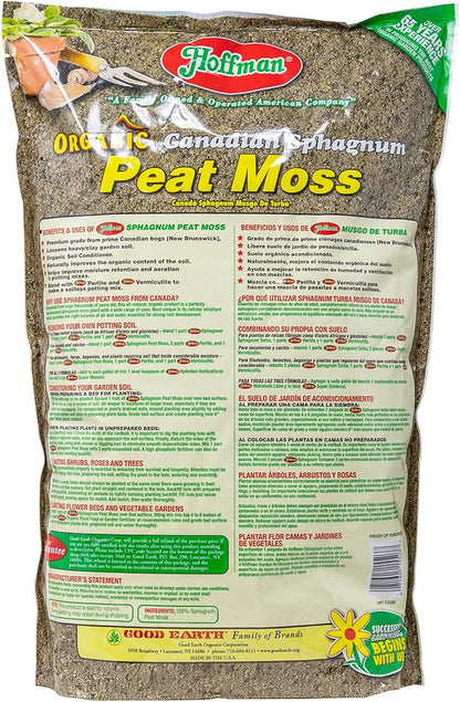 Hoffman 15503 Canadian Sphagnum Peat Moss, 10 Quarts (5-Pack)