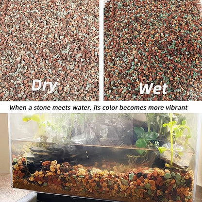 18lb Mix Lava Rocks for Plants in Door -Gravel Pebbles for Bonsai Succulent Cactus Potting Soil and Vase Fillers, Fairy Gardening,Top Dressing