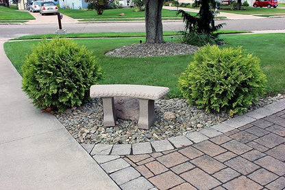 EMSCO Group 2306-1AZ Garden Bench – Natural Sandstone Appearance – Made of Resin – Lightweight – 12” Height