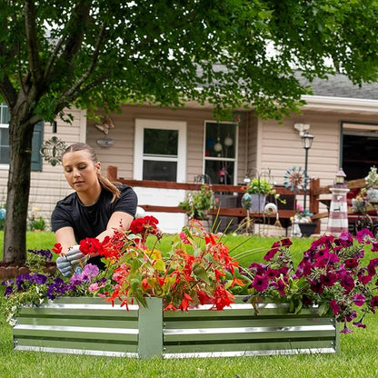 Sunnydaze Galvanized Raised Garden Bed - Metal Raised Bed for Gardening - Outdoor Planter Box for Flowers, Plants, and Vegetables - Silver - 48" W x 36" D x 12" H Rectangle