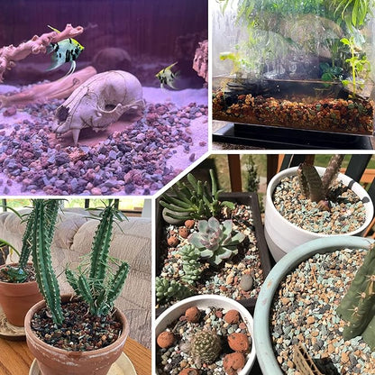 15lb Mix Horticultural Lava Rock Pebbles Pumice Potting Soil Amendment Succulent Cactus Bonsai Gritty Rock Decorative Gravel Plant Drainage Volcanic Rock for Aquarium Fairy Gardening Top Dressing