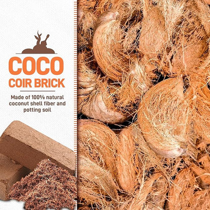 9-Pack Premium Organic Coco Coir Bricks for Plants - Low EC & pH Balance - 100% Natural Peat Moss Mix with Coconut Husk Fiber - Perfect for Gardening, Potting Soil Substrate - 12.6 lbs