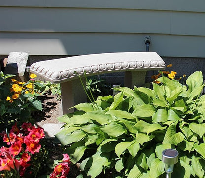 EMSCO Group Garden Bench – Natural Granite Appearance – Made of Resin – Lightweight – 12” Height